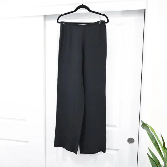 Armani Collezioni Size 8 Wide Leg High Waist Silk Blend Pants